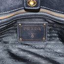 PRADA Hand Bag Nylon 2way Black Gold Auth 191710V-18