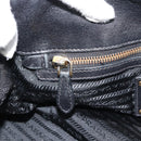 PRADA Hand Bag Nylon 2way Black Gold Auth 191710V-22