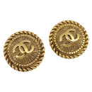 CHANEL COCO Mark Earring Metal Gold Tone CC Auth 191713V-1