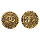 CHANEL COCO Mark Earring Metal Gold Tone CC Auth 191713V-2