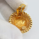 CHANEL COCO Mark Earring Metal Gold Tone CC Auth 191713V-7