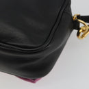 PRADA Ribbon Shoulder Bag Leather Black Pink Auth 191719V-17