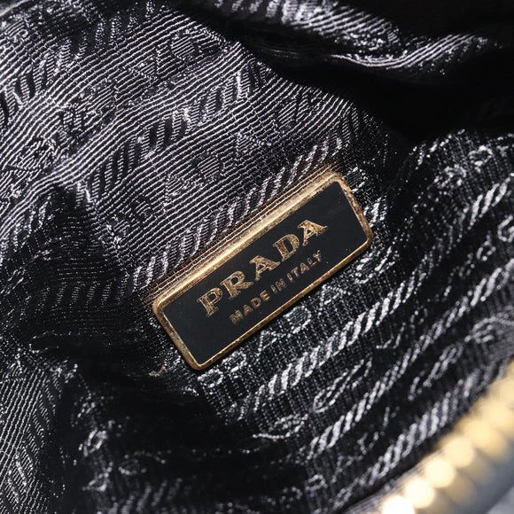 PRADA Ribbon Shoulder Bag Leather Black Pink Auth 191719V