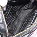 PRADA Ribbon Shoulder Bag Leather Black Pink Auth 191719V-9
