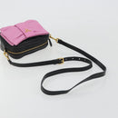PRADA Ribbon Shoulder Bag Leather Black Pink Auth 191719V-7