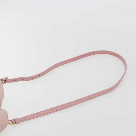 PRADA Ribbon Hand Bag Nylon 2way Pink Gold Tone Auth 191720SM