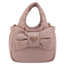 PRADA Ribbon Hand Bag Nylon 2way Pink Gold Tone Auth 191720SM-13