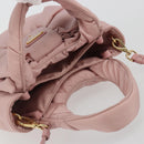 PRADA Ribbon Hand Bag Nylon 2way Pink Gold Tone Auth 191720SM-6