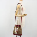 GUCCI Micro GG Doraemon Shoulder Bag PVC Beige Gold Tone 655597 Auth 191721SM-21