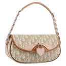 Christian Dior Trotter Romantic Chain Shoulder Bag Beige Silver Auth 191723A-1