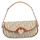 Christian Dior Trotter Romantic Chain Shoulder Bag Beige Silver Auth 191723A-2