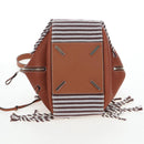 LOEWE Hammock Small Hand Bag Leather 2way Brown Silver Auth 191725SAM-11
