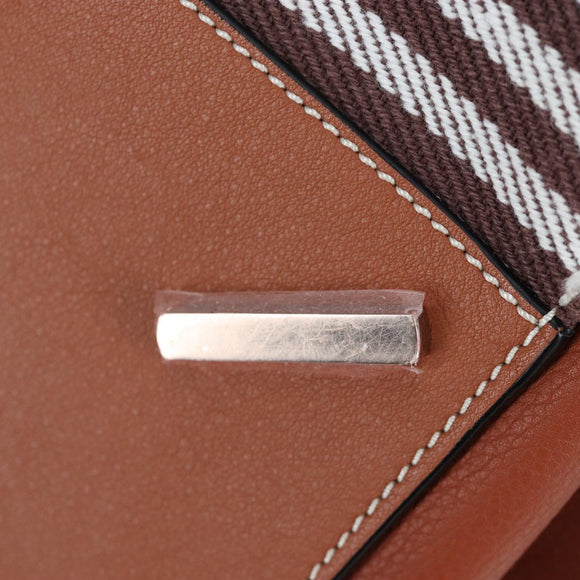 LOEWE Hammock Small Hand Bag Leather 2way Brown Silver Auth 191725SAM