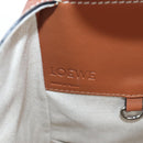 LOEWE Hammock Small Hand Bag Leather 2way Brown Silver Auth 191725SAM-21