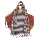 LOEWE Hammock Small Hand Bag Leather 2way Brown Silver Auth 191725SAM-2