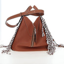 LOEWE Hammock Small Hand Bag Leather 2way Brown Silver Auth 191725SAM-4