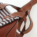 LOEWE Hammock Small Hand Bag Leather 2way Brown Silver Auth 191725SAM-8