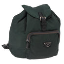 PRADA Backpack Nylon Green Silver Auth 191731A-1