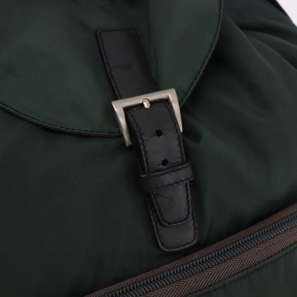PRADA Backpack Nylon Green Silver Auth 191731A