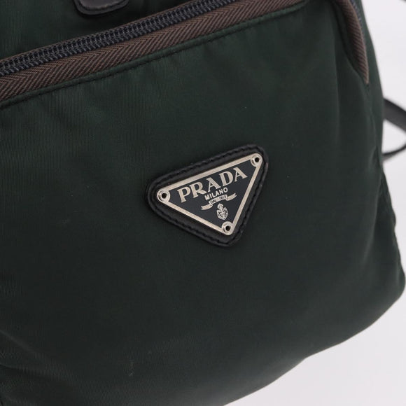 PRADA Backpack Nylon Green Silver Auth 191731A
