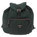 PRADA Backpack Nylon Green Silver Auth 191731A-2