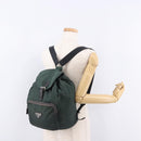PRADA Backpack Nylon Green Silver Auth 191731A-26