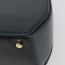 Salvatore Ferragamo Gancini Hand Bag Leather Navy Gold Tone Auth 191733A-12