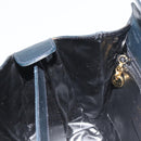 Salvatore Ferragamo Gancini Hand Bag Leather Navy Gold Tone Auth 191733A-19