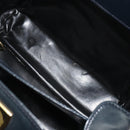 Salvatore Ferragamo Gancini Hand Bag Leather Navy Gold Tone Auth 191733A-22