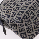FENDI Zucchino Canvas Mamma Baguette Shoulder Bag Navy Silver Auth 191734V-13
