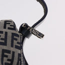 FENDI Zucchino Canvas Mamma Baguette Shoulder Bag Navy Silver Auth 191734V-15