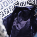 FENDI Zucchino Canvas Mamma Baguette Shoulder Bag Navy Silver Auth 191734V-22