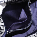 FENDI Zucchino Canvas Mamma Baguette Shoulder Bag Navy Silver Auth 191734V-24