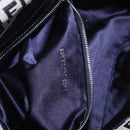 FENDI Zucchino Canvas Mamma Baguette Shoulder Bag Navy Silver Auth 191734V-25