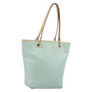 GUCCI GG Canvas Tote Bag Light Blue Gold Tone 002.1099 Auth 191736-1