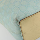 GUCCI GG Canvas Tote Bag Light Blue Gold Tone 002.1099 Auth 191736-14