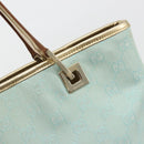 GUCCI GG Canvas Tote Bag Light Blue Gold Tone 002.1099 Auth 191736-10
