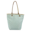 GUCCI GG Canvas Tote Bag Light Blue Gold Tone 002.1099 Auth 191736-2