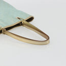 GUCCI GG Canvas Tote Bag Light Blue Gold Tone 002.1099 Auth 191736-7