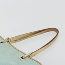 GUCCI GG Canvas Tote Bag Light Blue Gold Tone 002.1099 Auth 191736-8