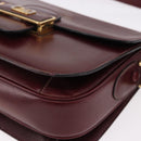 CELINE Horse Carriage Shoulder Bag Leather Bordeaux Gold Tone Auth 191737-14