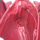 CELINE Horse Carriage Shoulder Bag Leather Bordeaux Gold Tone Auth 191737-20