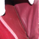 CELINE Horse Carriage Shoulder Bag Leather Bordeaux Gold Tone Auth 191737-22
