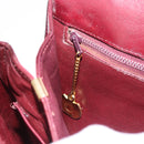 CELINE Horse Carriage Shoulder Bag Leather Bordeaux Gold Tone Auth 191737-23