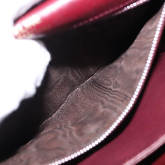 CELINE Horse Carriage Shoulder Bag Leather Bordeaux Gold Tone Auth 191737