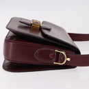 CELINE Horse Carriage Shoulder Bag Leather Bordeaux Gold Tone Auth 191737-3