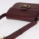 CELINE Horse Carriage Shoulder Bag Leather Bordeaux Gold Tone Auth 191737-6