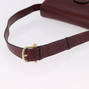 CELINE Horse Carriage Shoulder Bag Leather Bordeaux Gold Tone Auth 191737-7
