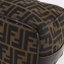 FENDI Zucca Canvas Vanity Hand Bag Brown Gold Auth 191739-14