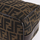 FENDI Zucca Canvas Vanity Hand Bag Brown Gold Auth 191739-16